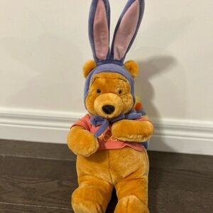 Disney Store EASTER BUNNY WINNIE THE POOH BEAR W/ CHICKEN Plush Stuffed Animal